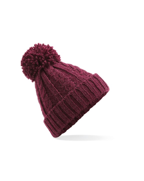 BEECHFIELD CABLE KNIT MELANGE BEANIE Mütze, Schal & Handschuh personalisierbar