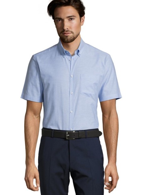 Chemises à personnaliser SOL'S Brisbane Fit bleu ciel