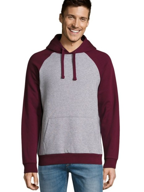 Sweat-shirts à personnaliser SOL'S Seattle gris/bordeaux
