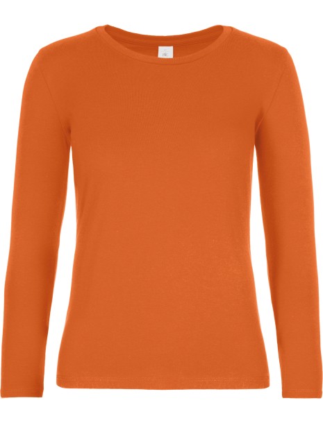 B&C T-shirt manches longues femme #E190 orange urbain personnalisable