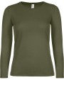 B&C T-shirt manches longues femme #E150 kaki urbain personnalisable