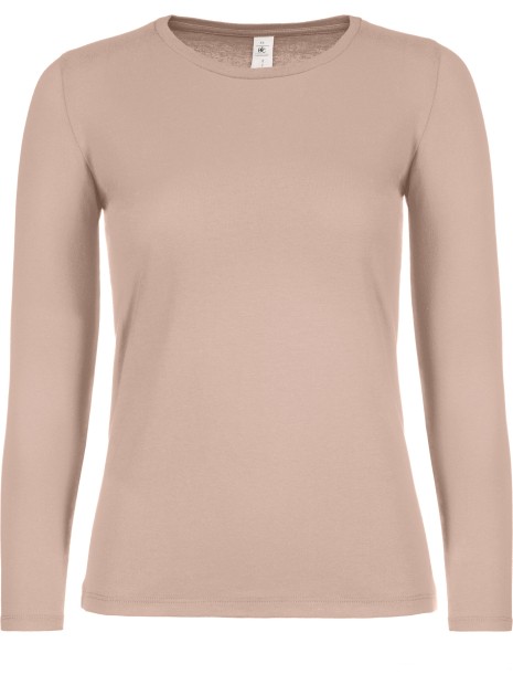 B&C T-shirt manches longues femme #E150 millennial pink personnalisable