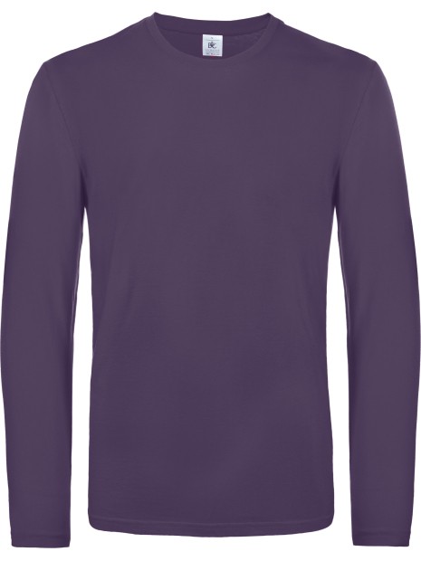 B&C T-shirt homme manches longues #E190 violet urbain personnalisable