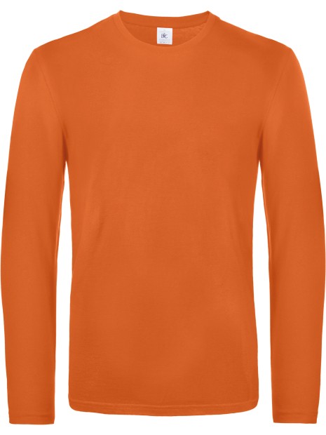 B&C T-shirt homme manches longues #E190 orange urbain personnalisable
