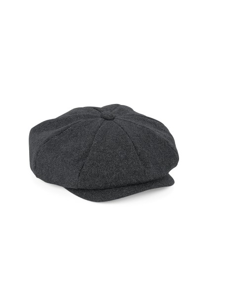 BEECHFIELD MELTON WOOL BAKER BOY CAP Charcoal Marl personnalisable