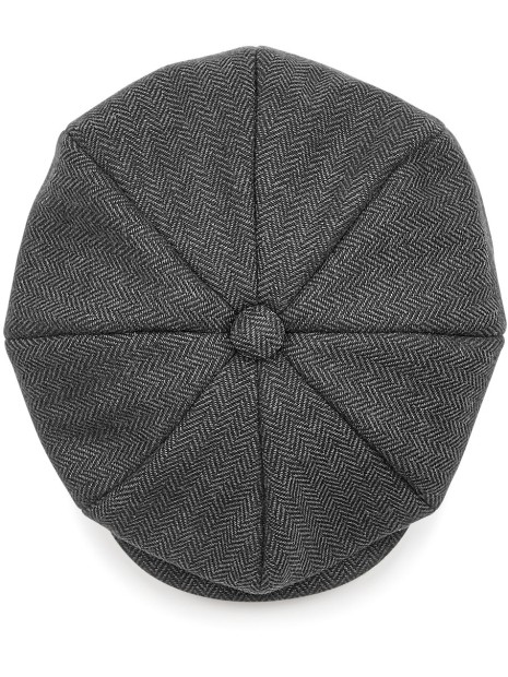 BEECHFIELD Casquette gavroche "Heritage" charcoal herringbone personnalisable