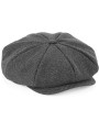 BEECHFIELD Casquette gavroche "Heritage" charcoal herringbone personnalisable