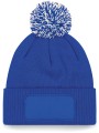 BEECHFIELD Bonnet à pompon patch Snowstar® BRIGHT ROYAL/OFF WHITE personnalisable