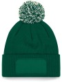 BEECHFIELD Bonnet à pompon patch Snowstar® Bottle Green/Off White personnalisable