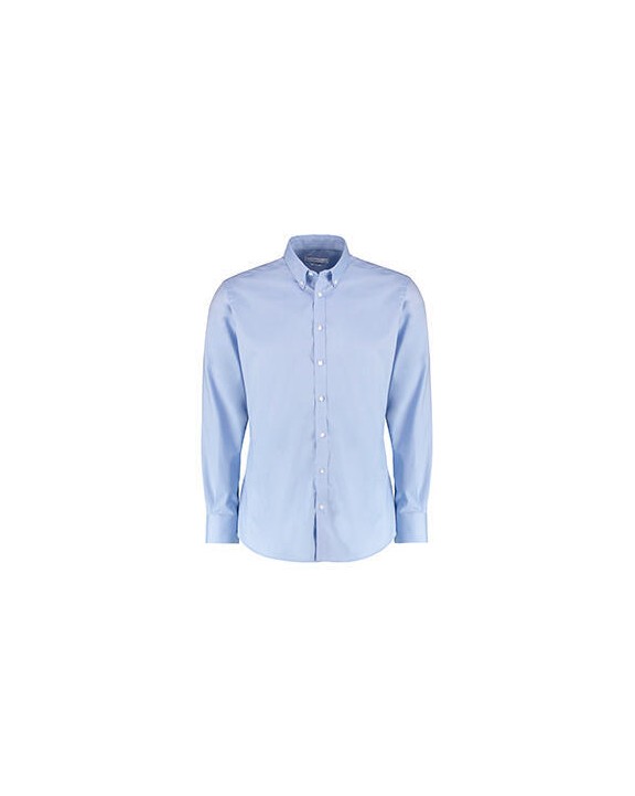 Chemise personnalisable KUSTOM KIT Slim Fit Stretch Oxford Shirt LS