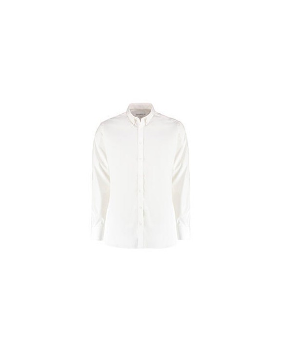 Hemd KUSTOM KIT Slim Fit Stretch Oxford Shirt LS voor bedrukking &amp; borduring