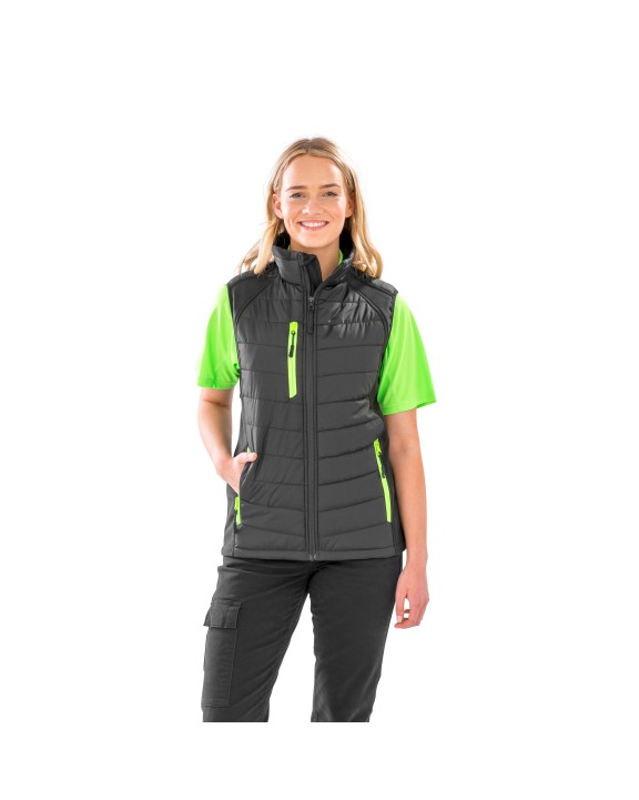 RESULT Black compass padded soft shell gilet Softshell personalisierbar