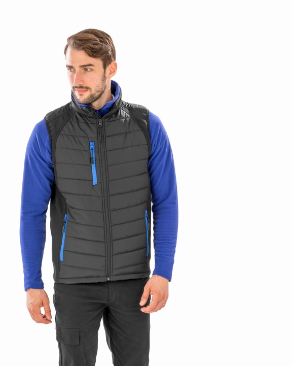 RESULT Black compass padded soft shell gilet Softshell personalisierbar