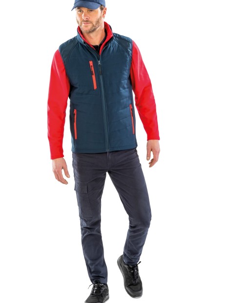Softshells à personnaliser RESULT Gilet softshell rembourré black compass recyclé 