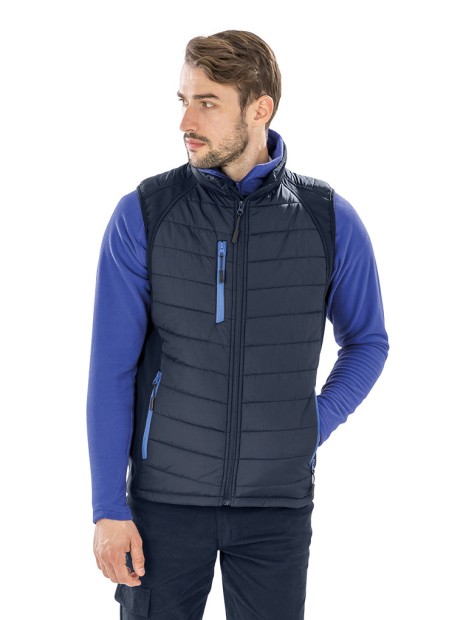 Softshells à personnaliser RESULT Gilet softshell rembourré black compass recyclé 