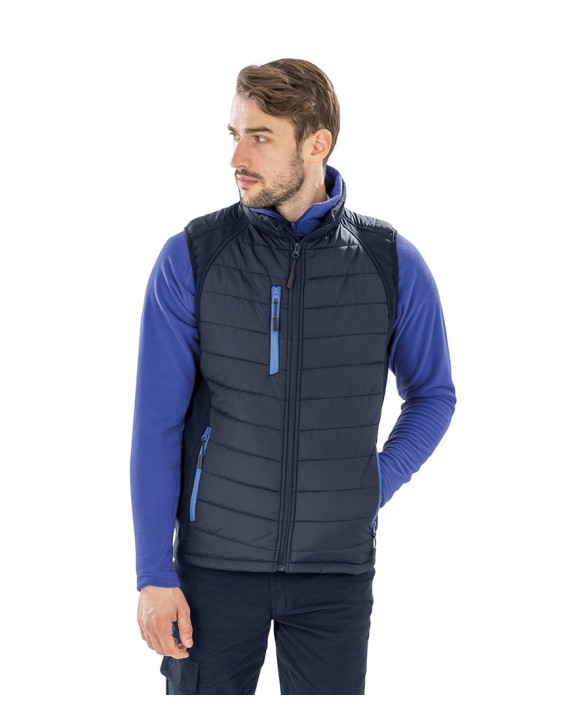 RESULT Black compass padded soft shell gilet Softshell personalisierbar