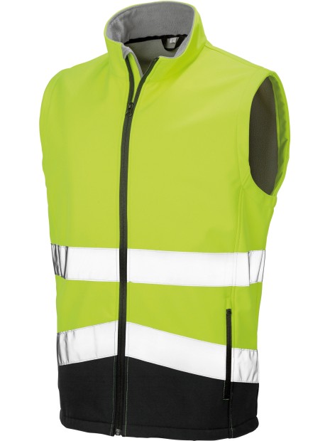 RESULT Gilet softshell High Viz fluorescent yellow / black personnalisable