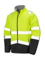 RESULT Veste softshell jaune fluo/noir personnalisable