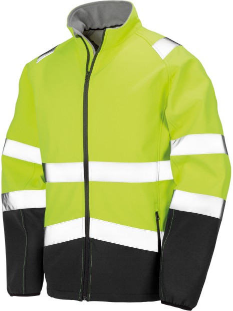 RESULT Veste softshell fluorescent yellow / black personnalisable