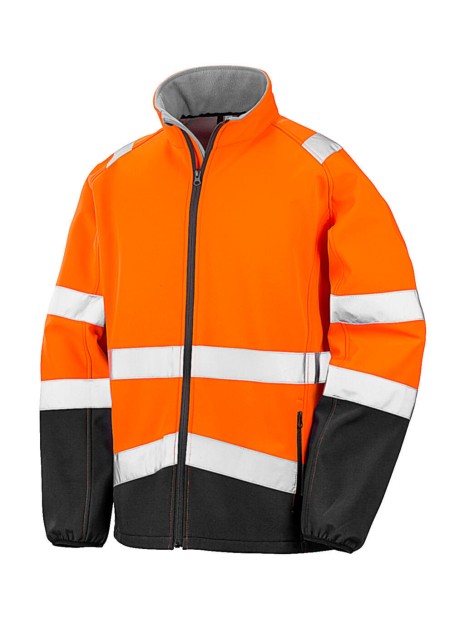 RESULT Veste softshell Fluo orange/noir personnalisable