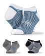 SPIRO 3-Pack Mixed Stripe Sneaker Socks Unterwäsche personalisierbar