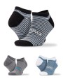 SPIRO 3-Pack Mixed Stripe Sneaker Socks Unterwäsche personalisierbar