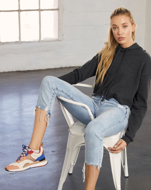 Sweater BELLA-CANVAS Women's Cropped Fleece sweat met capuchon voor bedrukking &amp; borduring