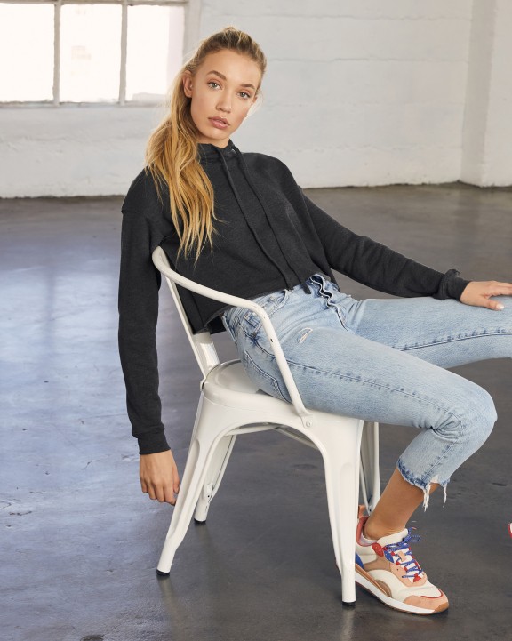 Sweater BELLA-CANVAS Women's Cropped Fleece sweat met capuchon voor bedrukking &amp; borduring