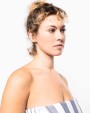 Produit éponge personnalisable KARIBAN Fouta rayée avec franges
