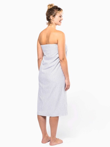 Produits éponges à personnaliser KARIBAN Fouta rayée avec franges 