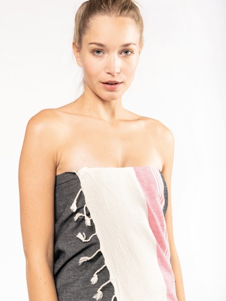 Produits éponges à personnaliser KARIBAN Fouta à rayures 