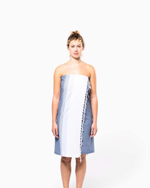 KARIBAN Fouta-Tuch mit Streifen Bad Artikel personalisierbar