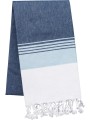 KARIBAN Fouta à rayures denim / sky blue stripe personnalisable