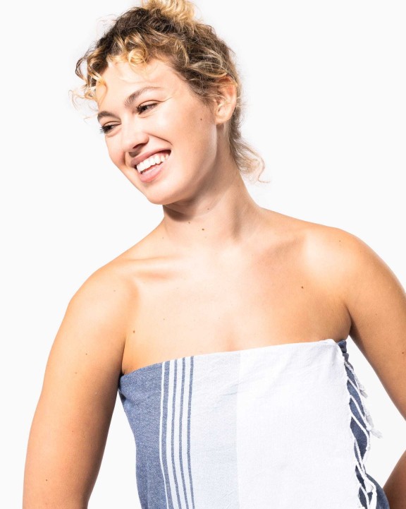 Produit éponge personnalisable KARIBAN Fouta à rayures