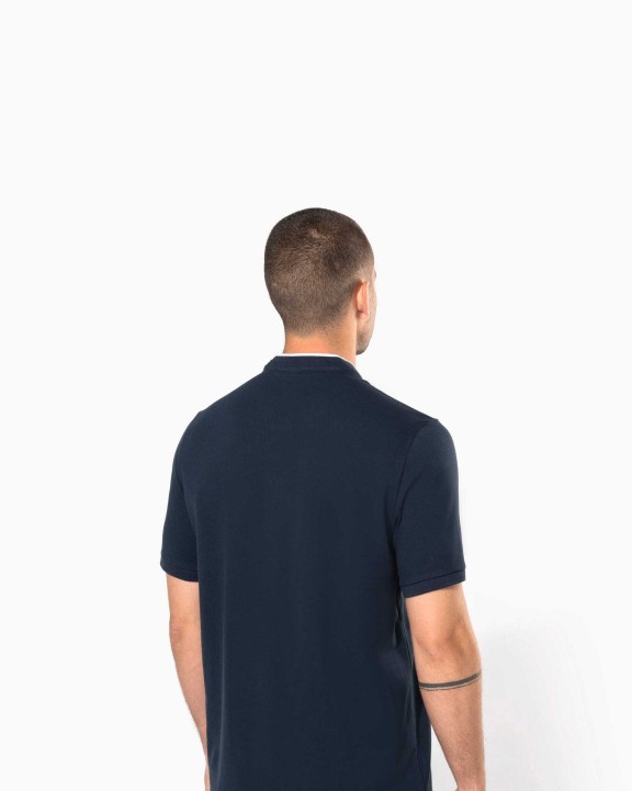 KARIBAN Kurzarm-Polohemd für Herren mit Maokragen Poloshirt personalisierbar