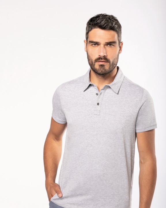 KARIBAN Jersey-Kurzarm-Polohemd für Herren Poloshirt personalisierbar