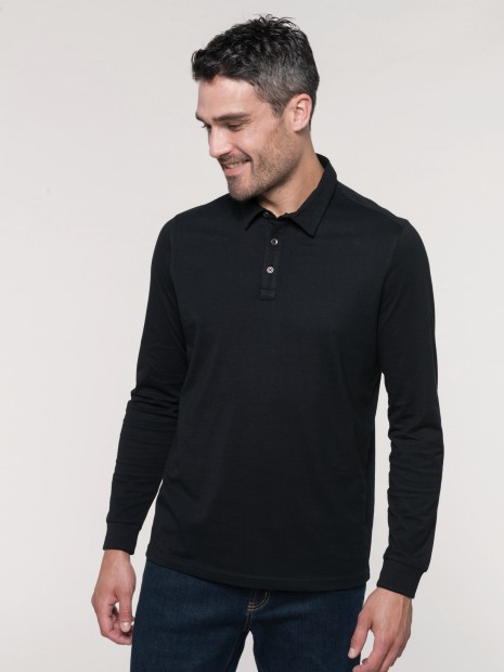 Polos à personnaliser KARIBAN Polo jersey manches longues homme 