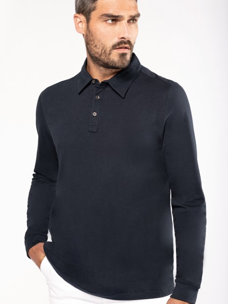 Polos à personnaliser KARIBAN Polo jersey manches longues homme 