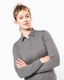 KARIBAN Langarm-Polohemd für Damen aus Jersey Poloshirt personalisierbar