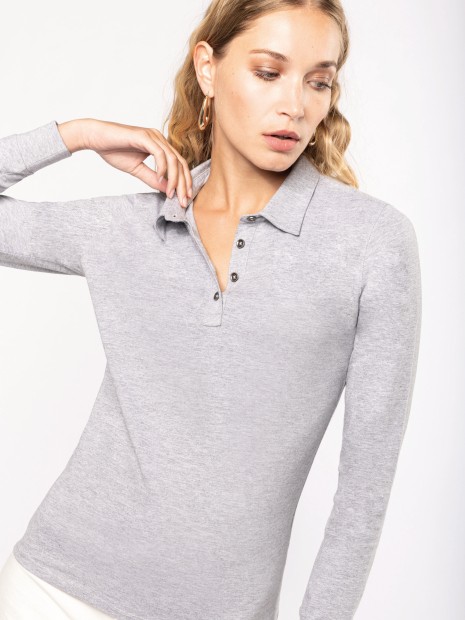 Polos à personnaliser KARIBAN Polo jersey manches longues femme 