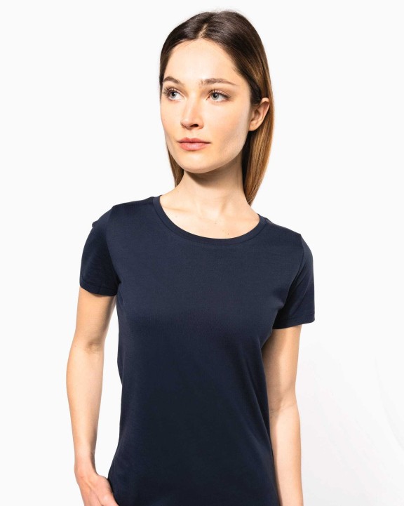 KARIBAN Damen-T-Shirt Supima® mit kurzen Ärmeln und Rundhalsausschnitt T-Shirt personalisierbar