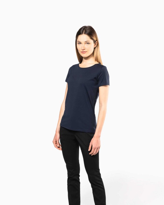 KARIBAN Damen-T-Shirt Supima® mit kurzen Ärmeln und Rundhalsausschnitt T-Shirt personalisierbar
