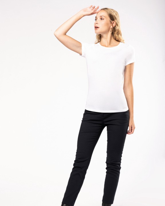 T-shirt KARIBAN Dames-t-shirt Supima® ronde hals korte mouwen voor bedrukking &amp; borduring