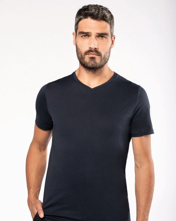 T-shirt KARIBAN Heren-t-shirt Supima® V-hals korte mouwen voor bedrukking &amp; borduring
