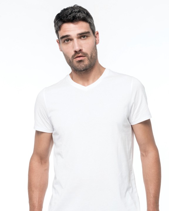 T-shirt KARIBAN Heren-t-shirt Supima® V-hals korte mouwen voor bedrukking &amp; borduring