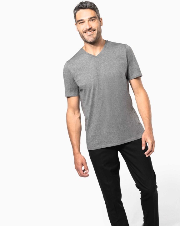 KARIBAN Herren-T-Shirt Supima® mit V-Ausschnitt und kurzen Ärmeln T-Shirt personalisierbar