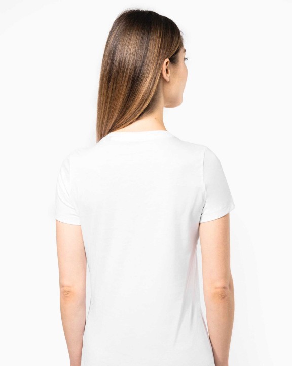 KARIBAN Damen-T-Shirt Supima® mit V-Ausschnitt und kurzen Ärmeln T-Shirt personalisierbar