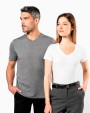 KARIBAN Damen-T-Shirt Supima® mit V-Ausschnitt und kurzen Ärmeln T-Shirt personalisierbar