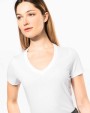 KARIBAN Damen-T-Shirt Supima® mit V-Ausschnitt und kurzen Ärmeln T-Shirt personalisierbar