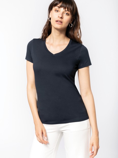 T-Shirts à personnaliser KARIBAN T-shirt Supima® col V manches courtes femme 